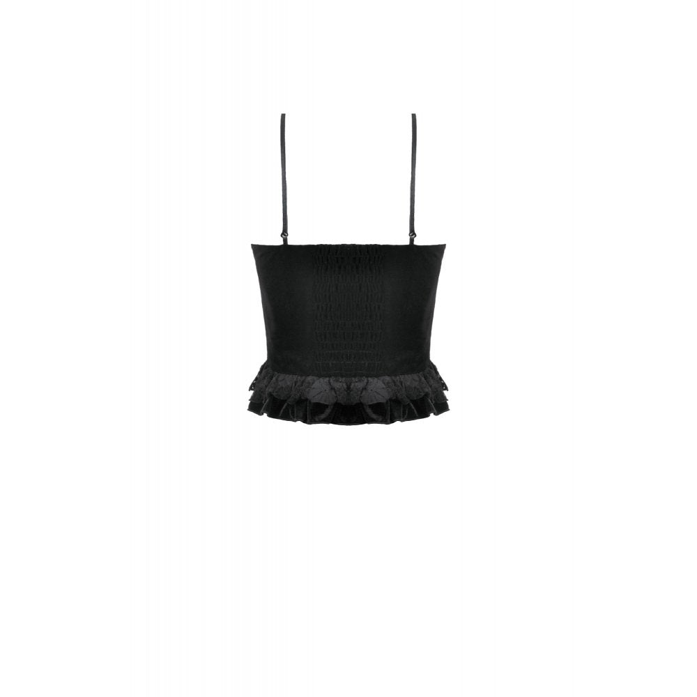 Romantisches Samt Top mit Spitze Dark in Love