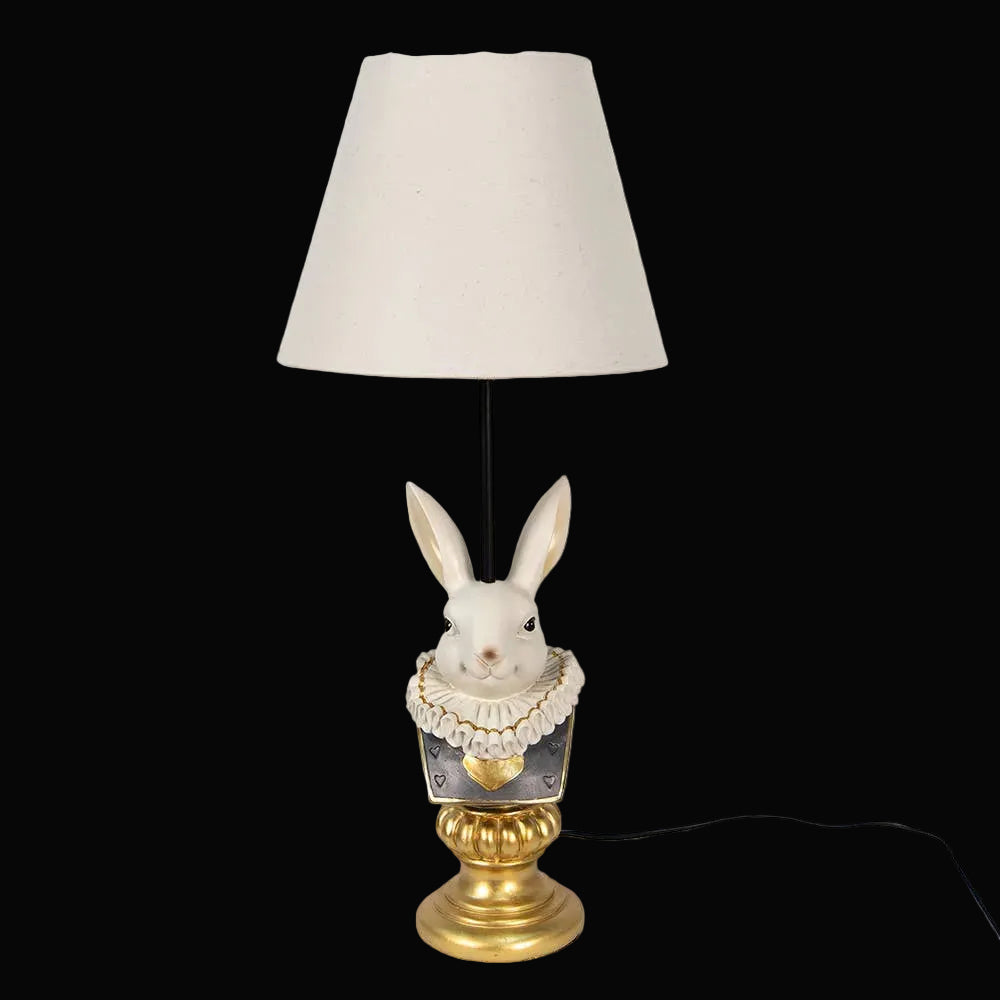 Tischlampe Rabbit Ø 23x53 cm Beiger Schreibtisch aus Kunststoff