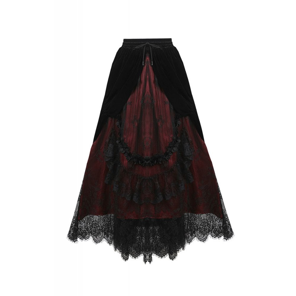 Gothic langer Rock schwarz-rot barock Dark in Love