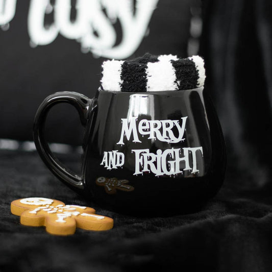 Merry and Fright Gothic Christmas Becher- und Socken-Set