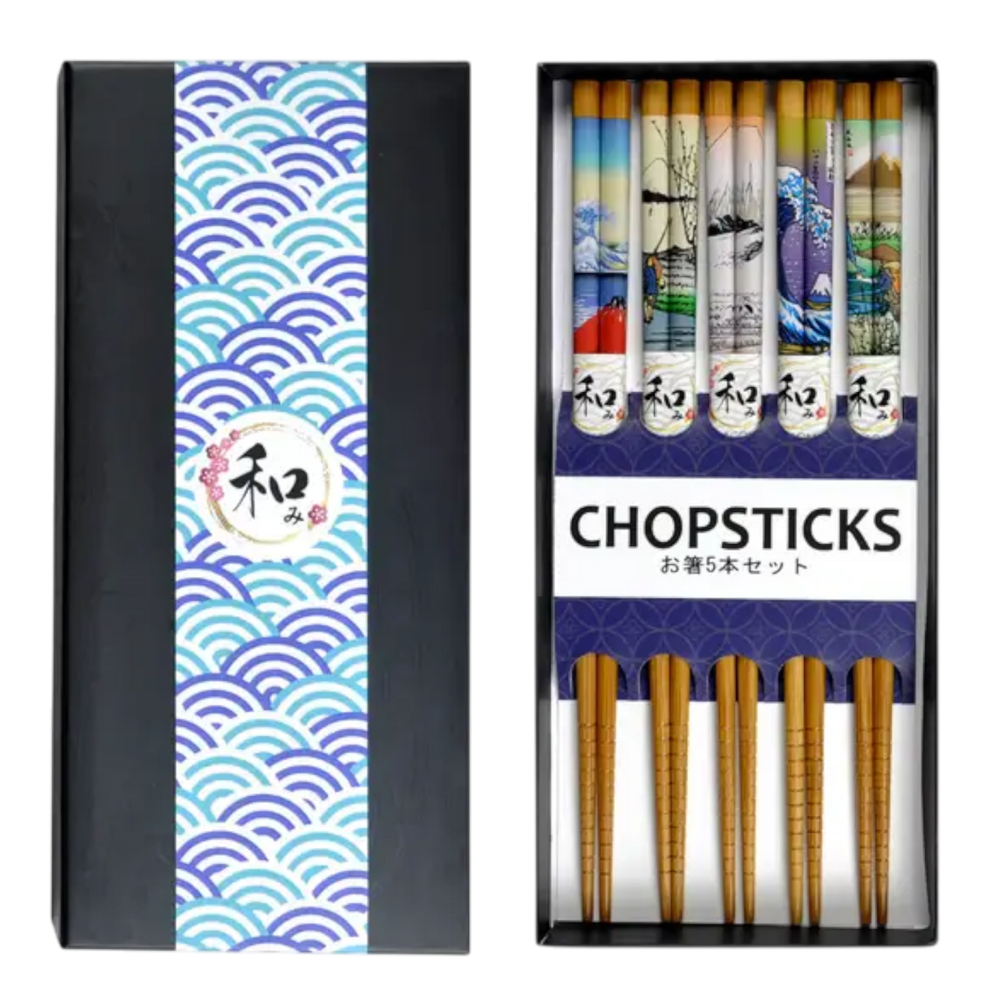 Japanisches Essstäbchen-Set „Meisterwerke“ 5 Paar in Geschenkbox