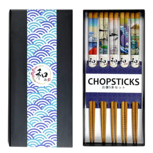 Japanisches Essstäbchen-Set „Meisterwerke“ 5 Paar in Geschenkbox
