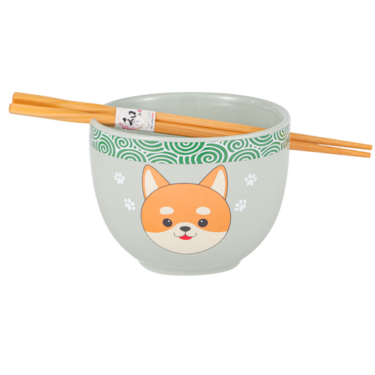 Kawaii Donburi-Schüssel mit Essstäbchen, Shiba Inu Design