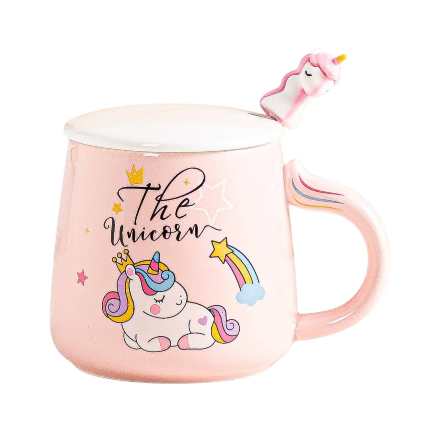 Süße Einhorn Tasse mit Deckel & Löffel Geschenkidee Kinder