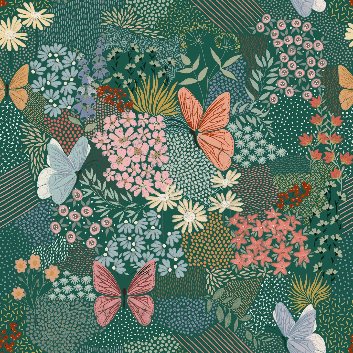 Nostalgisches „Wonderland“ Bettwäsche-Set – Florales Schmetterlings-Design