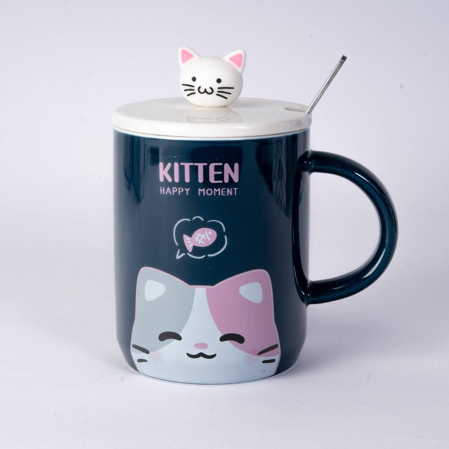 Urban Tokyo "Kitten Happy Moment" Tasse 415 ml Tasse mit Deckel & Löffel