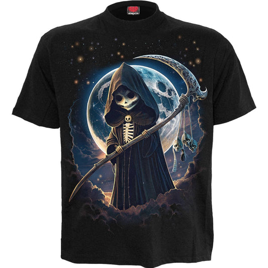 REAPERETTE - T-Shirt mit Frontdruck Schwarz Spiral