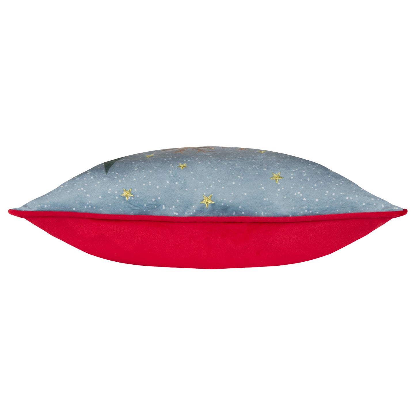 Romantisch Dekokissen Rentiere im Schnee Samtkissen Weihnachten 45x45 cm