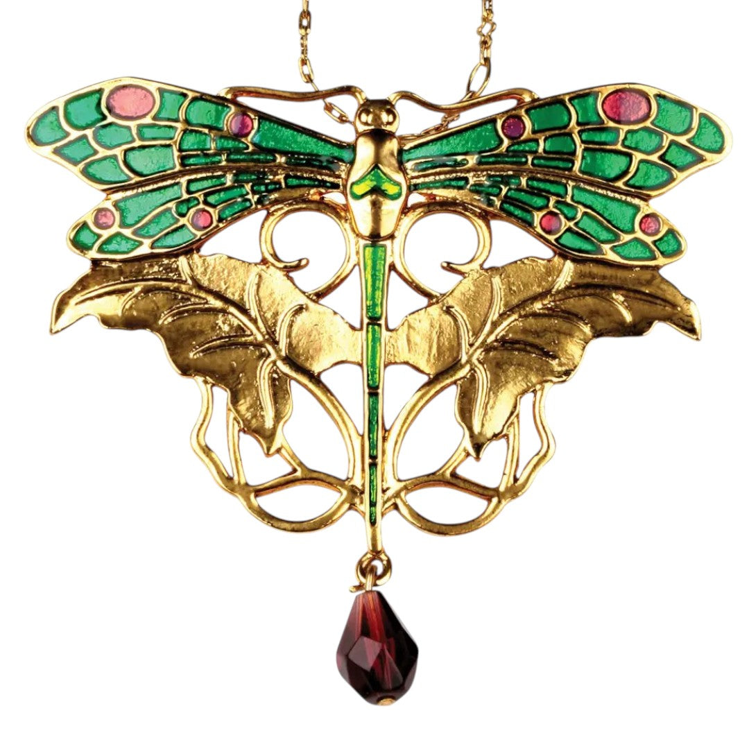Jugendstil Libellen Anhänger-Kette – weißer Hintergrund
