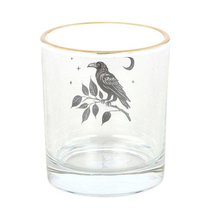 Gothic Trinkglas mit Rabenmotiv 350 ml