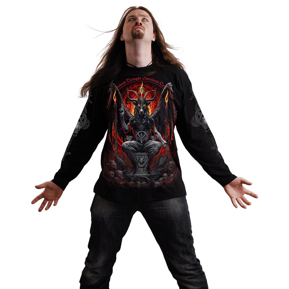 Düsteres BAPHOMET - Langarmshirt Schwarz von Spiral
