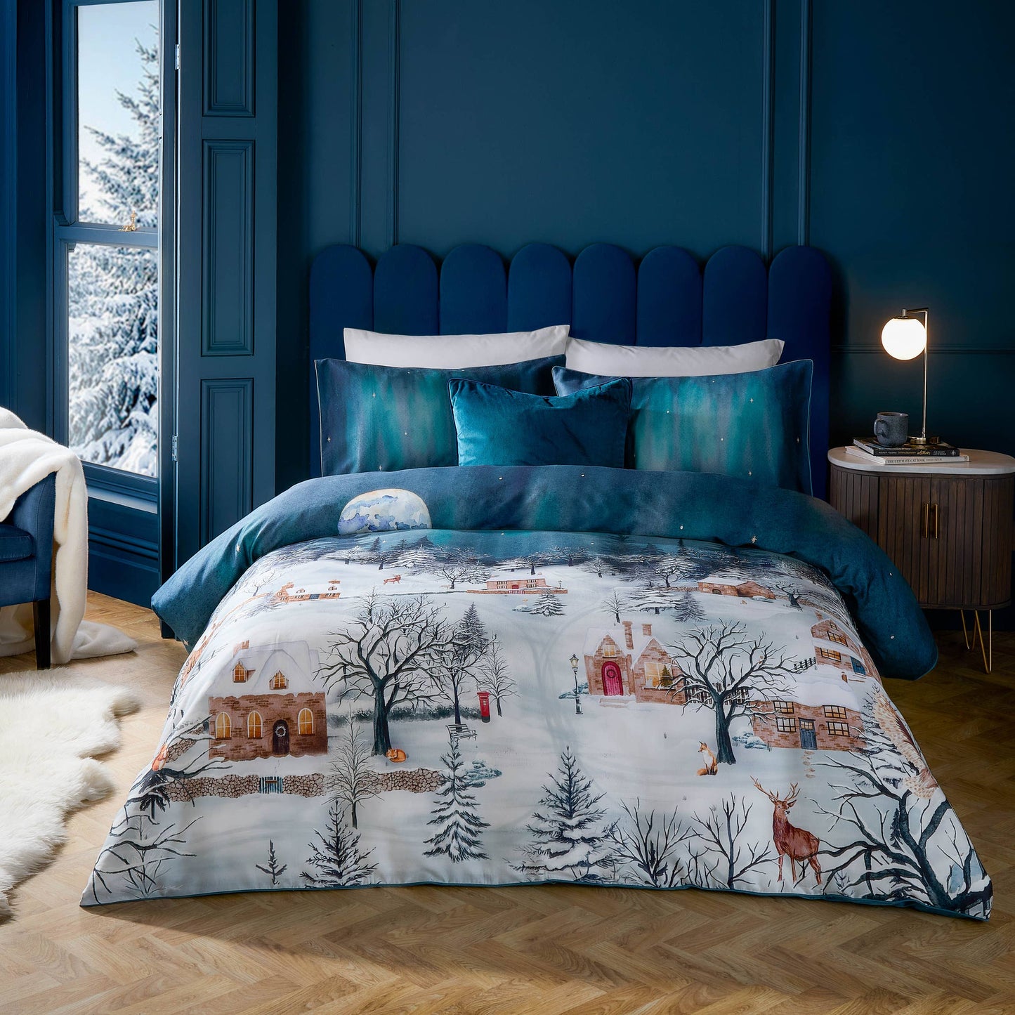 Romantische Bettwäsche "Starlight" Winterlandschaft 100% Baumwolle