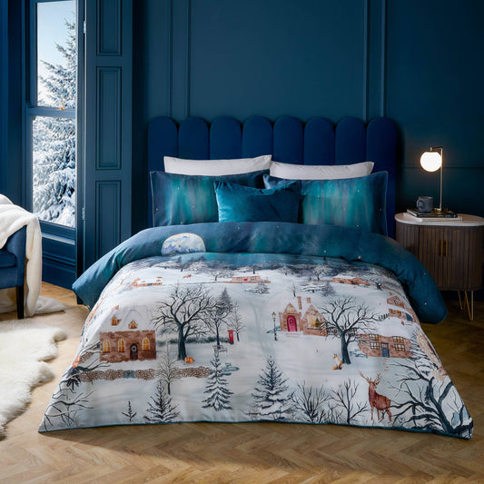 Romantische Bettwäsche "Starlight" Winterlandschaft 100% Baumwolle