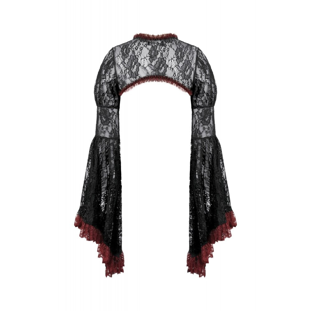 Dark in Love Bolero aus Spitze schwarz-bordeux