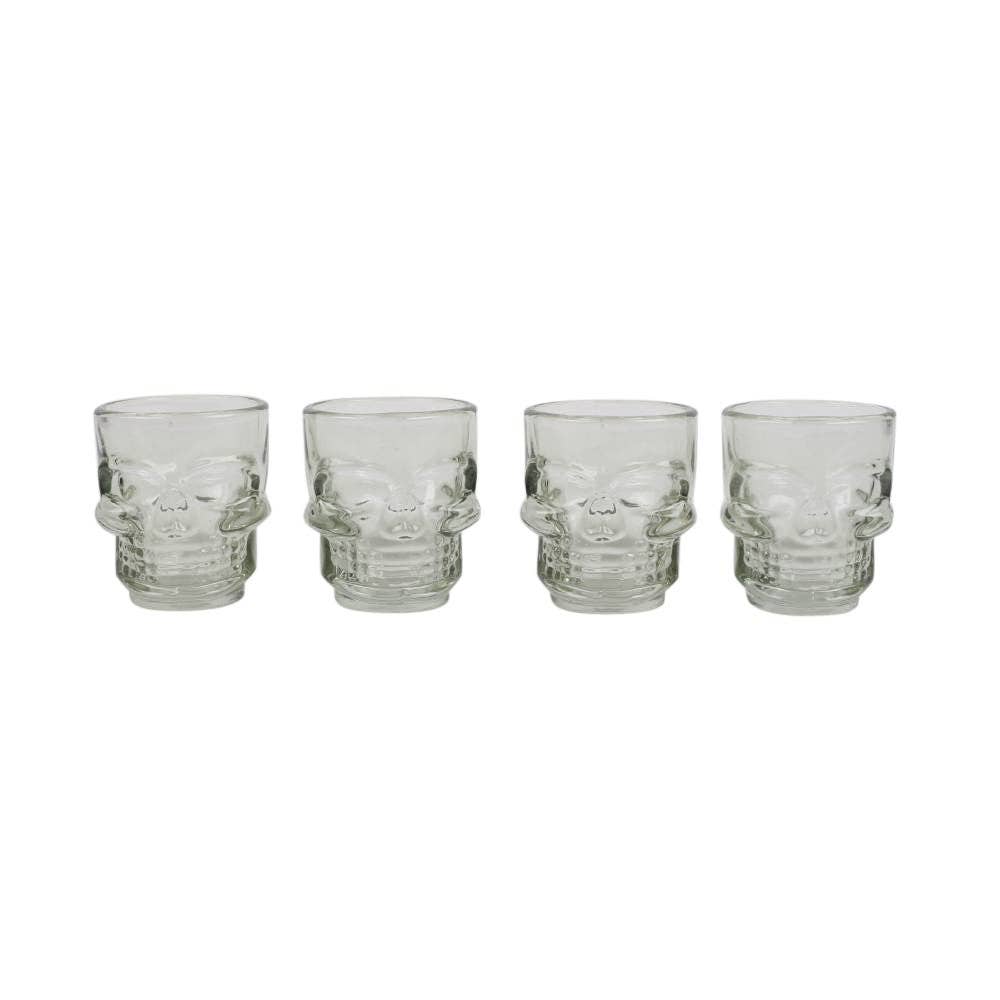 Schnapsgläser-Set mit Totenkopf, 4er-Set