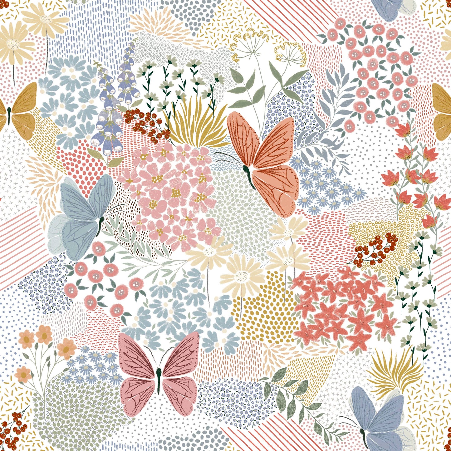 Nostalgisches „Wonderland“ Bettwäsche-Set – Florales Schmetterlings-Design