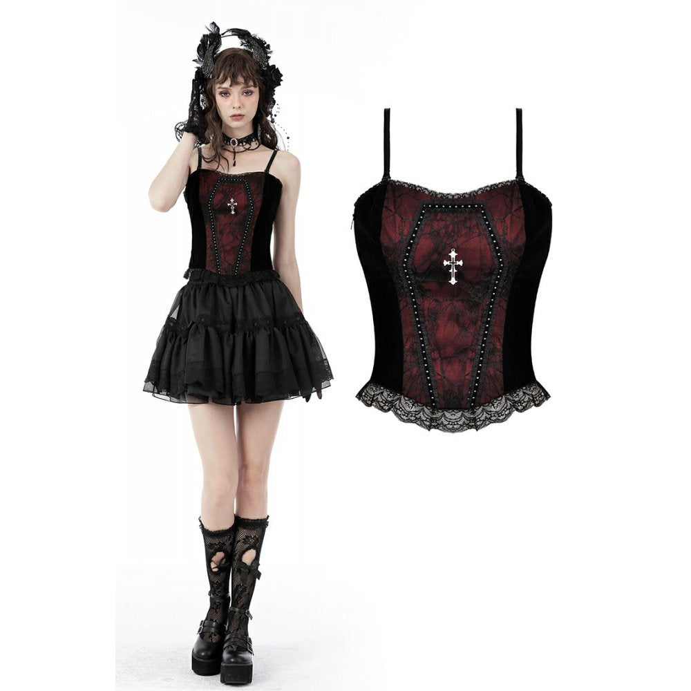 Dark in Love Corsagentop schwarz-rot