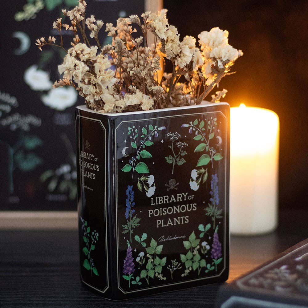 Poisonous buchförmige Vase mit giftigen Pflanzen