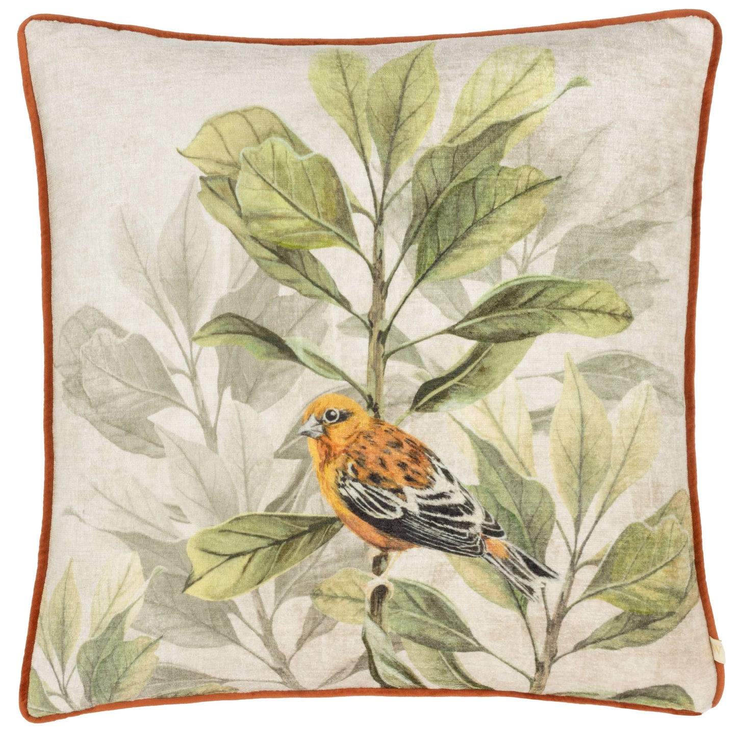 Landhaus vintage Dekokissen Vogel mit Füllkissen 45 x 45 cm
