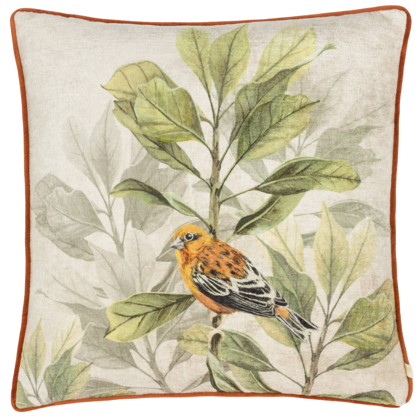 Landhaus vintage Dekokissen Vogel mit Füllkissen 45 x 45 cm