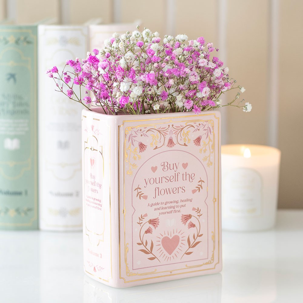 Romantisch vintage Vase in Buchfom "The Book Club" Pink Love