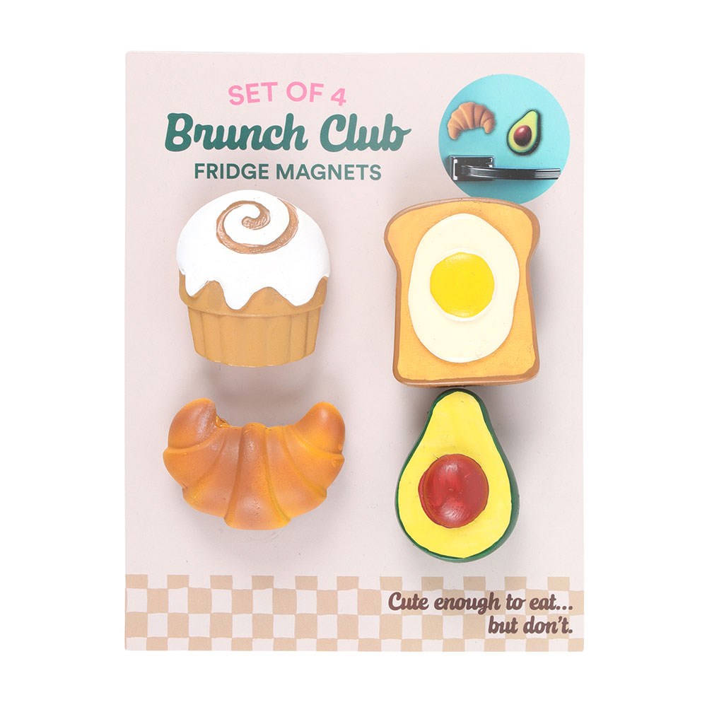 Brunch Club Kühlschrankmagnete – 4er-Set Frühstück