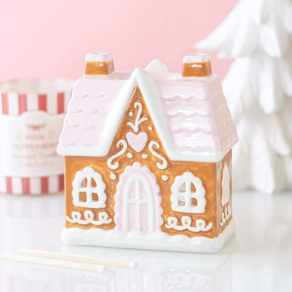 Süßes nostalgisches Lebkuchenhaus als Teelichhalter vintage Weihnachten