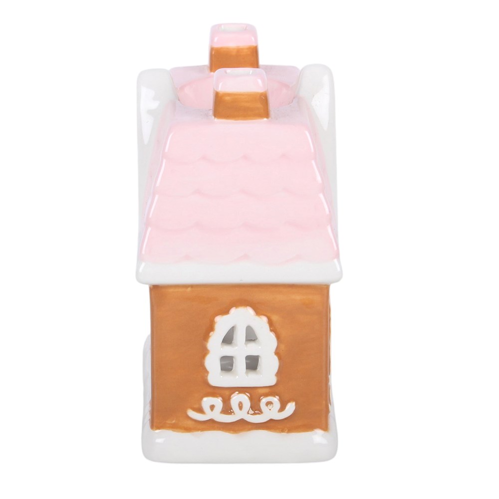 Gingerbread House Ceramic Tealight Holder – Rückseite mit Öffnung