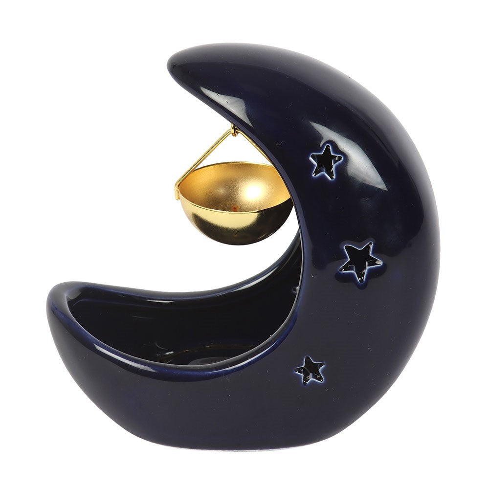 Blue Crescent Moon Ölbrenner in blau Halbmond mystic Deko