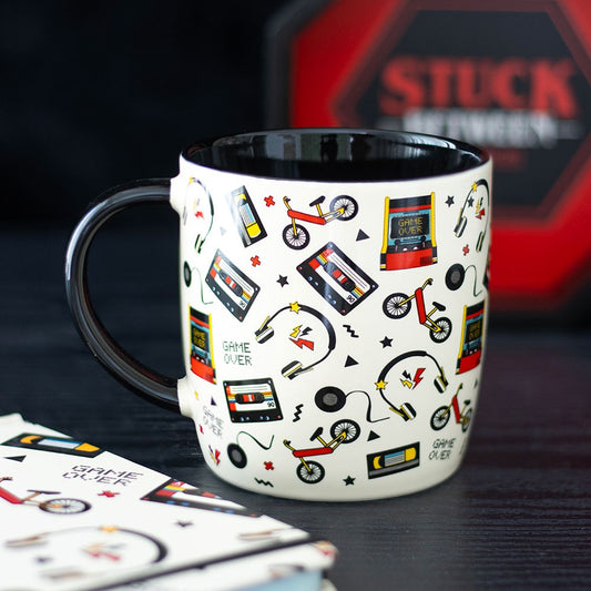 Retro 80s Becher Tasse "Game over" 350 ml VHS BMX Walkman