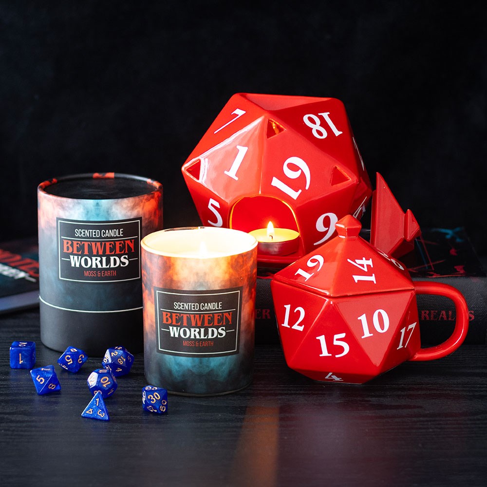 Rollenspieler D20 Würfel Gaming Tasse Becher in rot in 3D