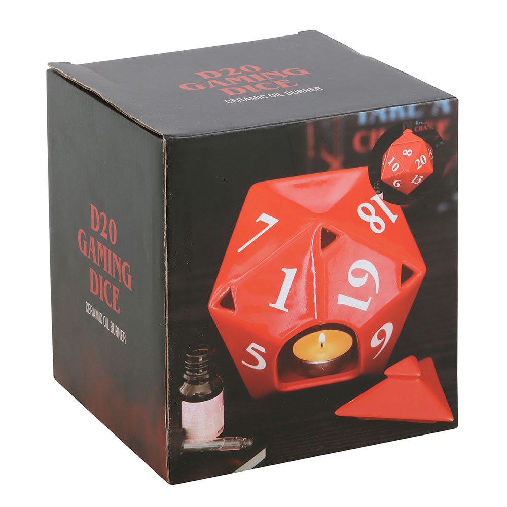 Rollenspieler D20 Würfel Gaming Duftlampe in rot in 3D