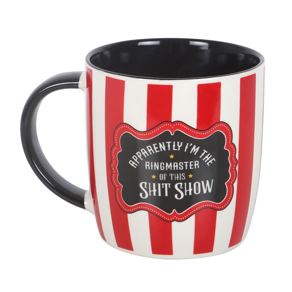 Circus Red Striped Ringmaster Mug / Gothic Vintage Zirkus Tasse gestreift