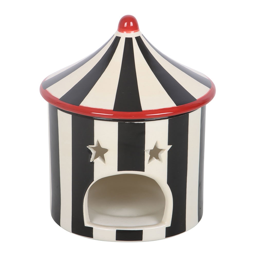 Black Striped Circus Tent Oil Burner - Keramik Duftlampe Aromabrenner