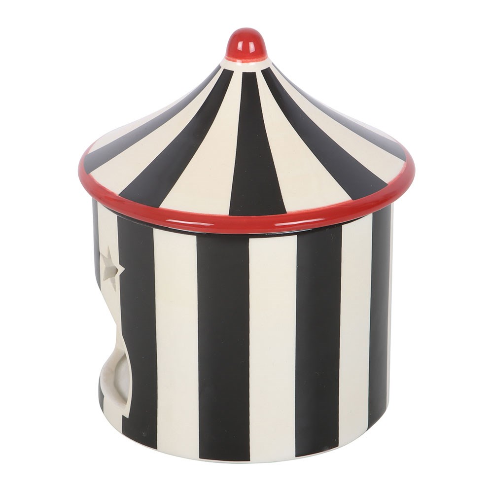Black Striped Circus Tent Oil Burner - Keramik Duftlampe Aromabrenner