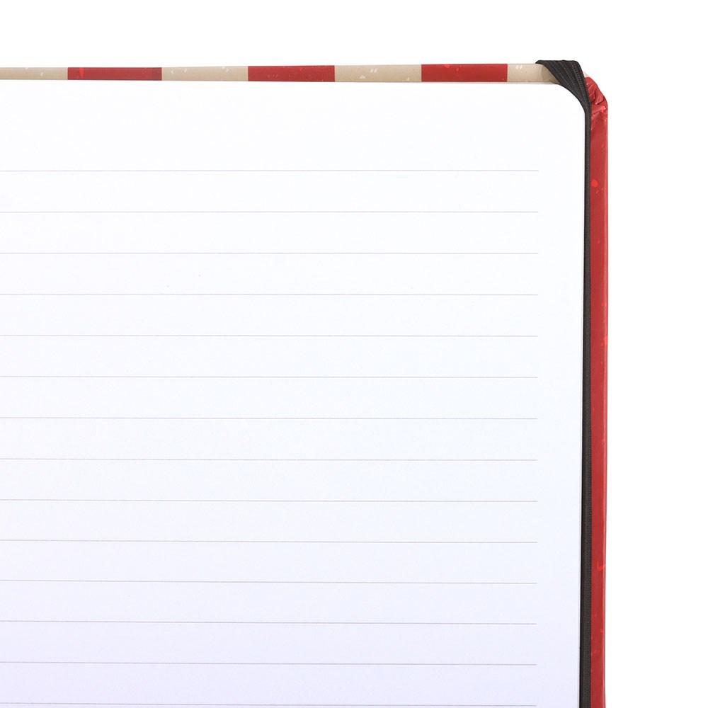 Red Circus Stripe A5 Notebook - Vintage Hardcover Notizbuch