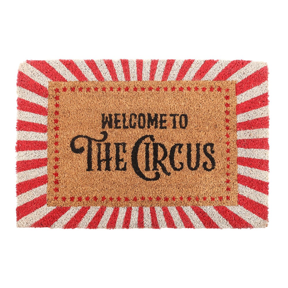 Red Welcome to the Circus Doormat - Kokosfaser Fußmatte 60x40cm
