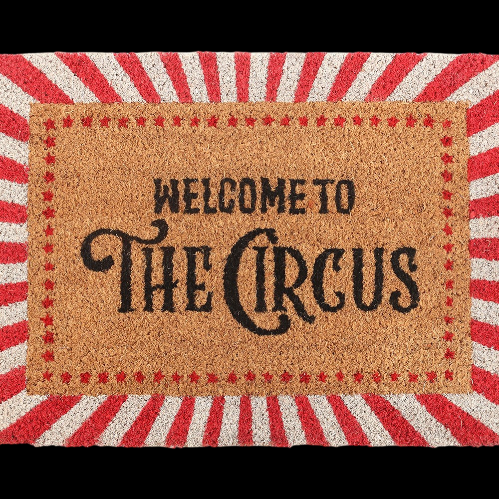 Red Welcome to the Circus Doormat - Kokosfaser Fußmatte 60x40cm
