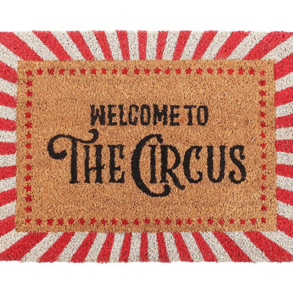 Red Welcome to the Circus Doormat - Kokosfaser Fußmatte 60x40cm