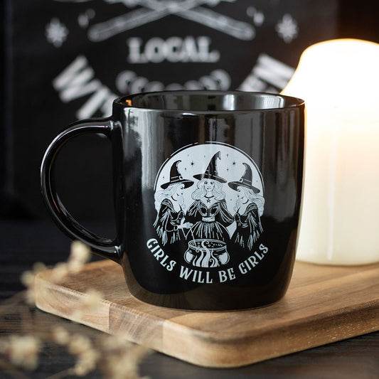 Hexen Tasse „Girls Will Be Girls“ in schwarz 320 ml