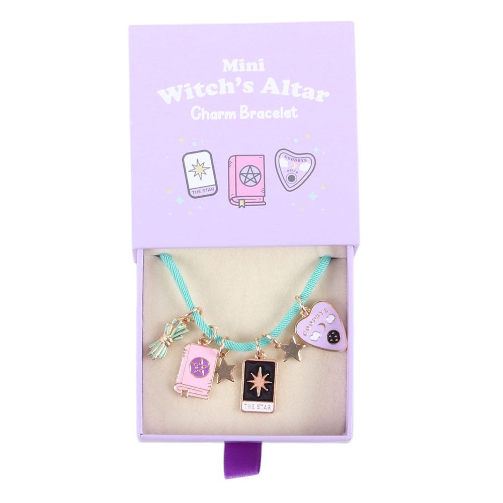 Mini Witch's Altar Charm Armband – geöffnete Box mit Armband