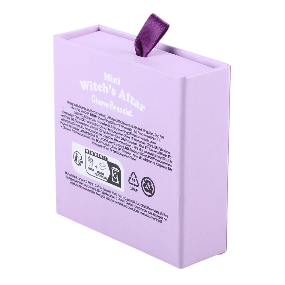Mini Witch's Altar Charm Armband – Rückseite Verpackung mit Herstellerangaben