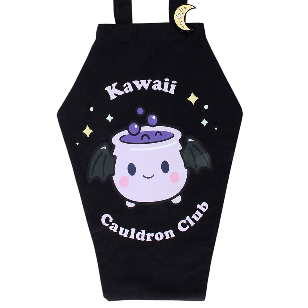 Kawaii Cauldron Club Coffin Tote Bag – Nahaufnahme Print mit Hexenkessel