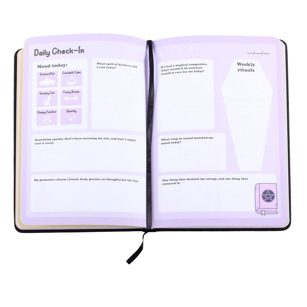 Dead Inside but Keeping Alive Journal – Innenseiten Daily Check-In lila