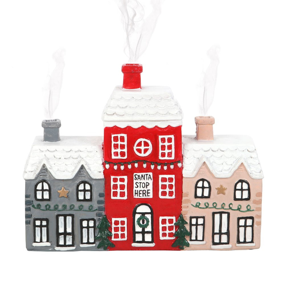 Romantisch Weihnachtsdorf als Räucherkegelhalter