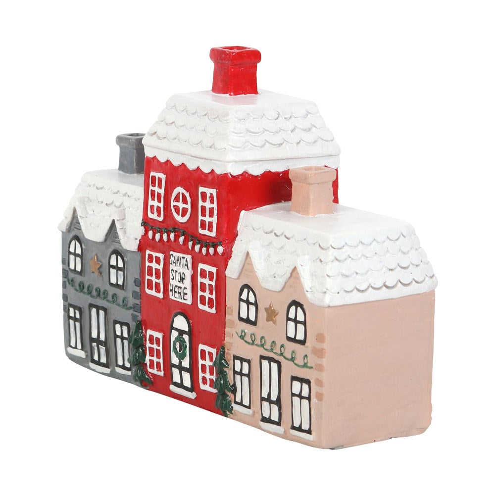 Romantisch Weihnachtsdorf als Räucherkegelhalter