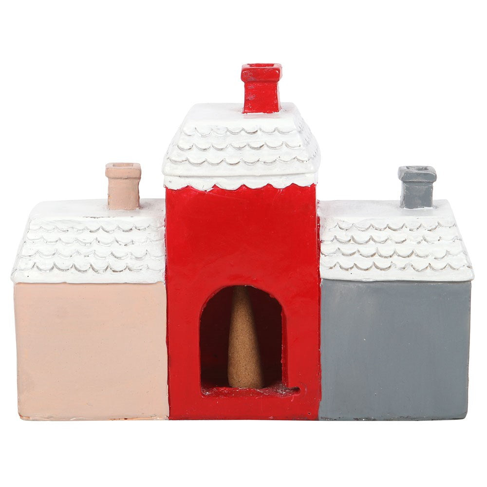Romantisch Weihnachtsdorf als Räucherkegelhalter