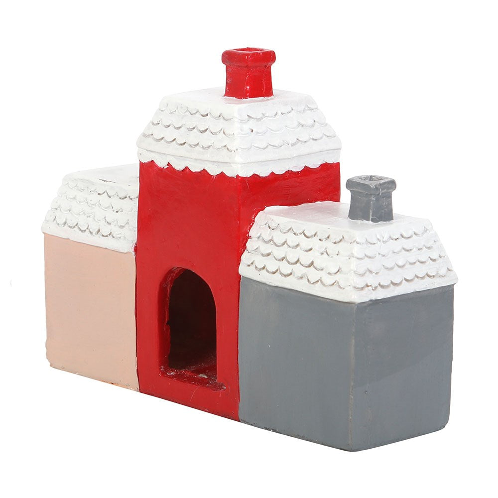 Romantisch Weihnachtsdorf als Räucherkegelhalter