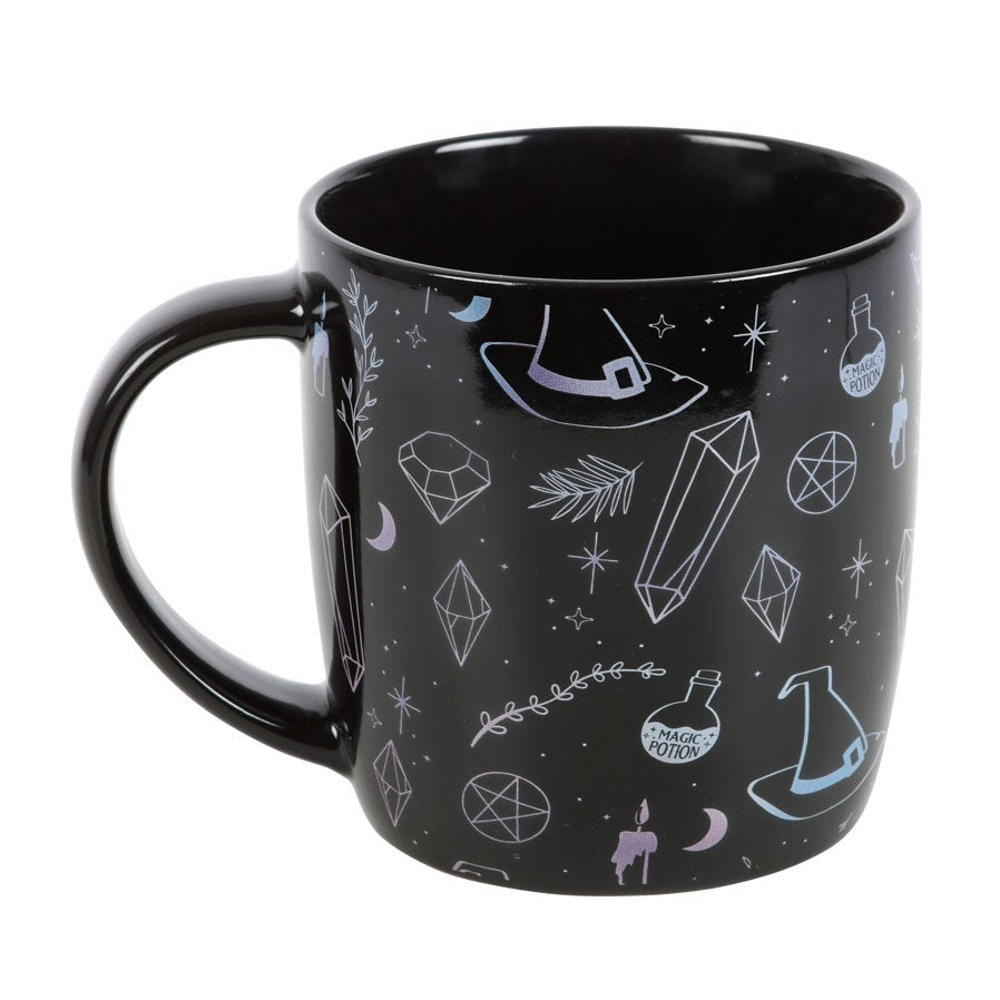 Kirstall Hexen Tasse Becher metallic schwarz 360 ml