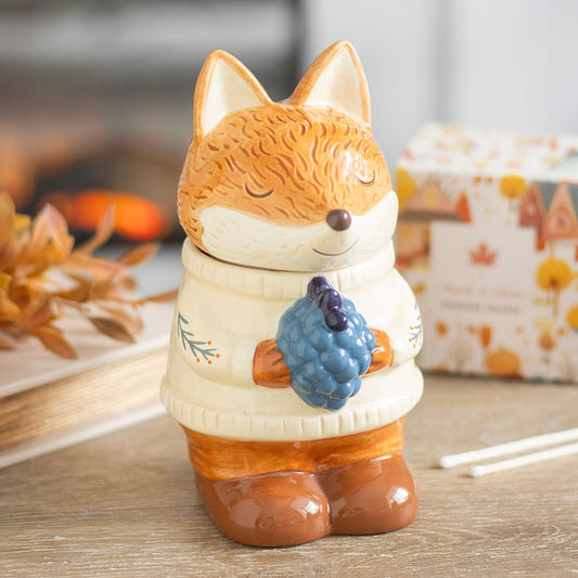 Süße Keramik Duftlampe Fuchs mit Deckel – Felix Fox